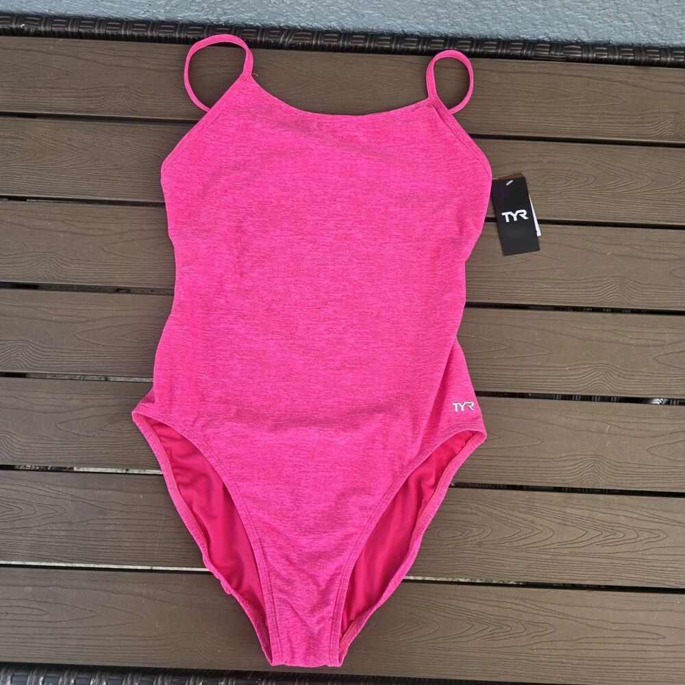 TYR Durafast Women's Lapped Pink Me Up Cutoutfit 1 Pc Swimsuit SZ 30 New